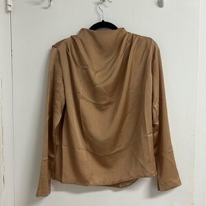 NWT Ann Taylor, cowl neck beige blouse, size XS